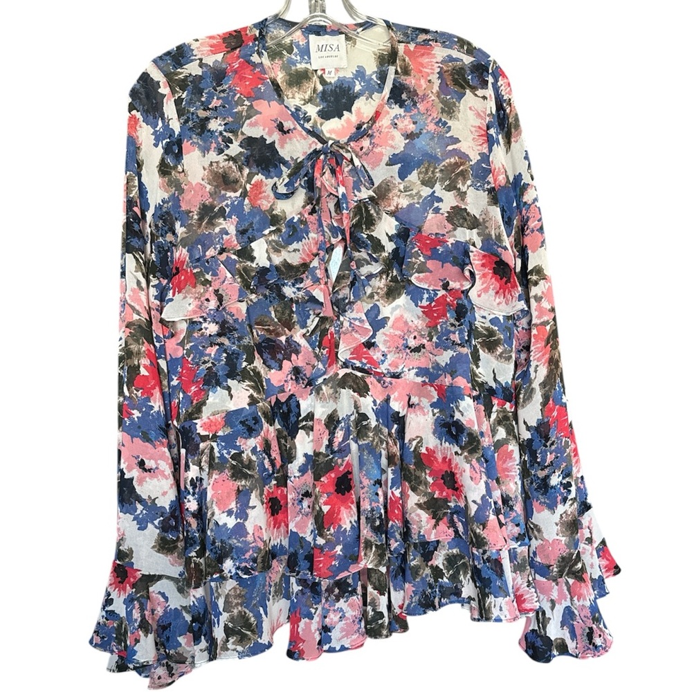 Anthropologie Floral Ruffle Blouse by Misa Los Angeles